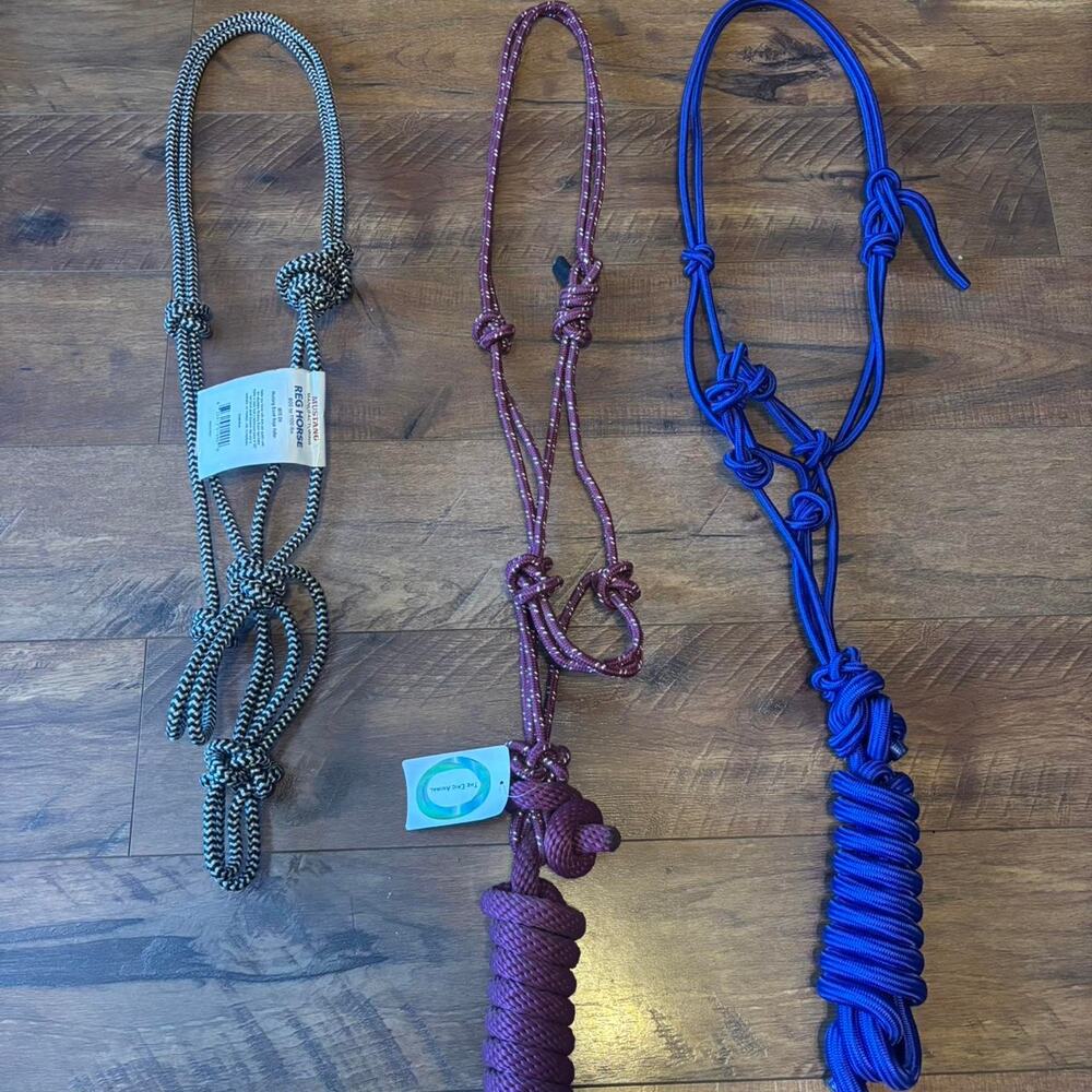 Lot of 3 Horse rope halter set average